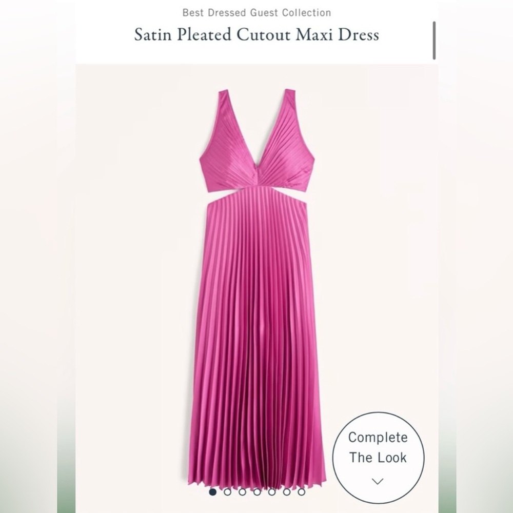 Abercrombie Satin Pleated Cutout Maxi Dress